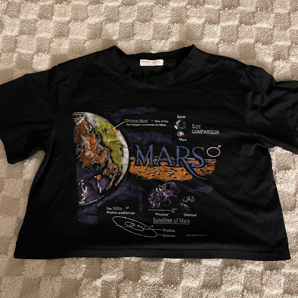 Black Mars Graphic Crop Top
